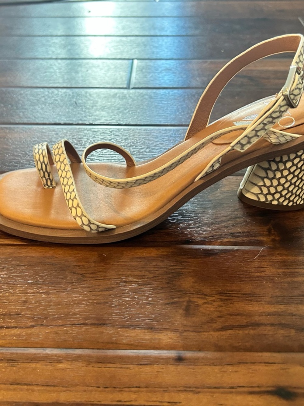 SARTO By Franco Sarto Rache 2 Snake-Print Block Heel Sandals - Picture 6 of 11